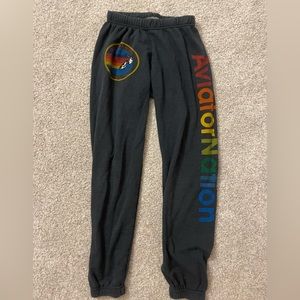 Aviator nation black sweatpants